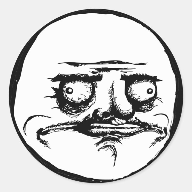 Me Gusta Face Classic Round Sticker (Front)