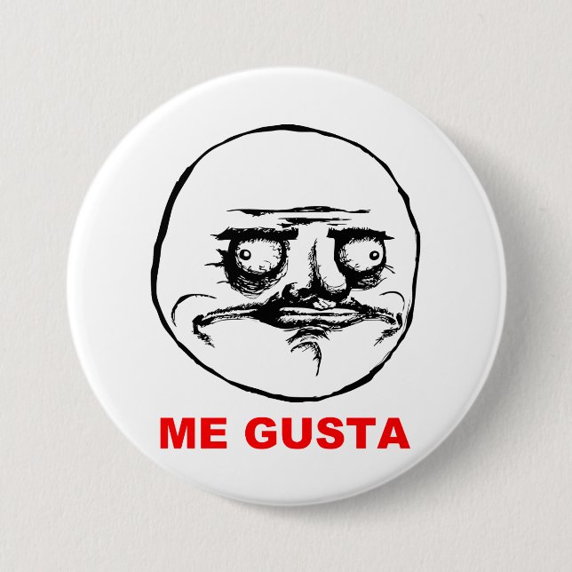 Me Gusta Rage Face Meme 7.5 Cm Round Badge (Front)