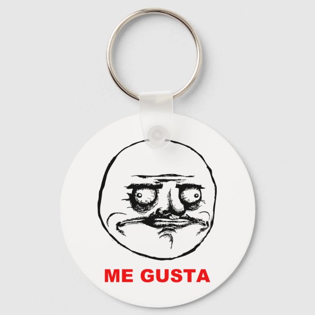 Me Gusta (text) Key Ring (Front)
