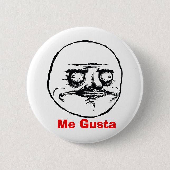 Me Gusta Text Style 6 Cm Round Badge (Front)