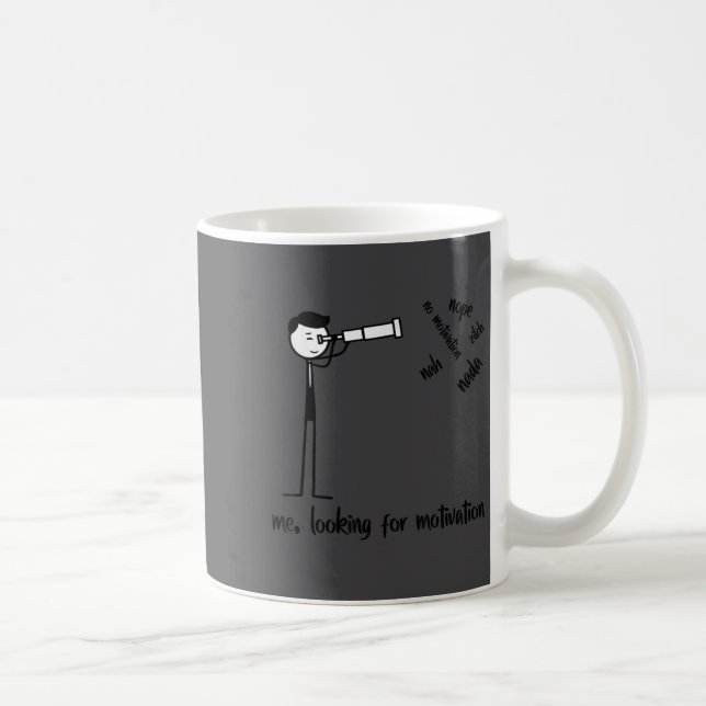 Me Looking For Motivation Funny Stickman Figures  Coffee Mug (Right)