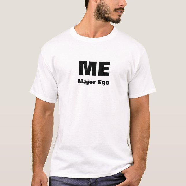 ME / Major Ego Mens Logo White  T-Shirt (Front)