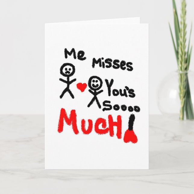 Me Misses You's Stick People Card (Front)