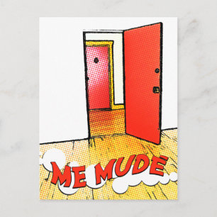 me mudé : puerta cómica postcard
