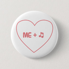 Me + music 6 cm round badge