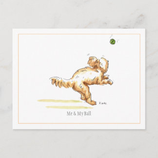 'Me & My Ball' Cockapoo Postcard