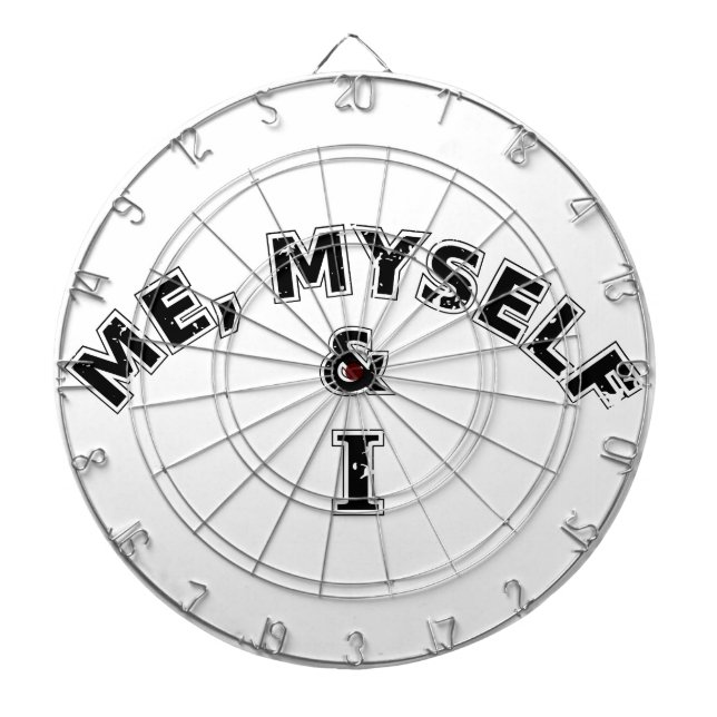 Me Myself And I Typography Dartboard (Front)