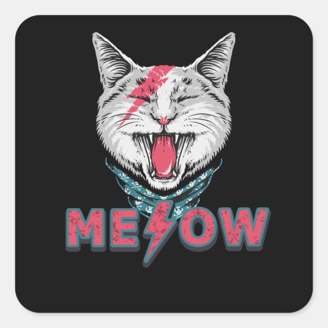 ME&OW Rock Square Sticker (Front)