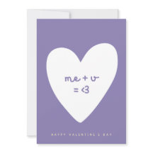 me plus you equals love valentine's day card