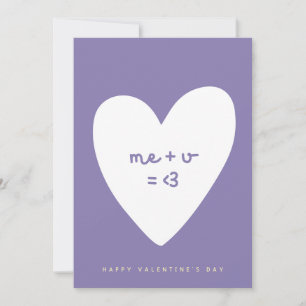 me plus you equals love valentine's day card