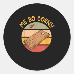 Me So Corny Game Tournament Fun Classic Round Sticker