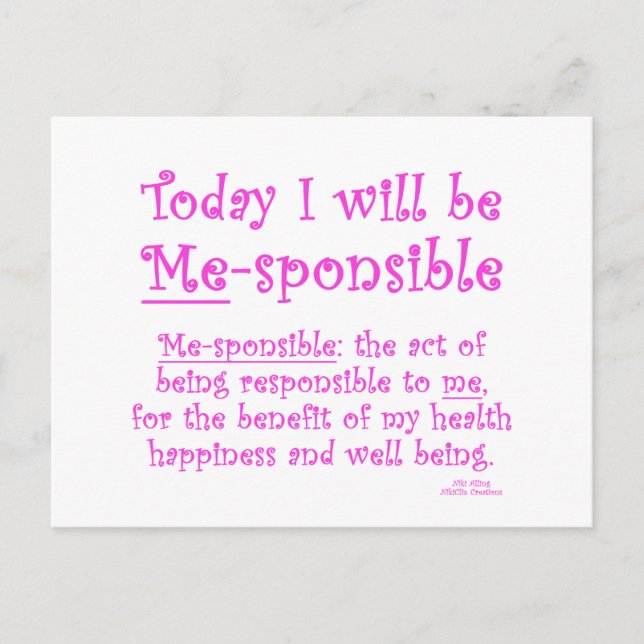 Me-Sponsible Postcard (Front)