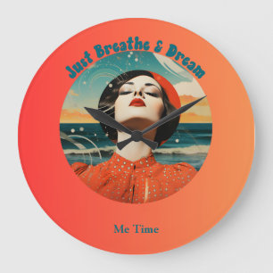 Me Time Just Breathe & Dream Retro Me Time Large Clock