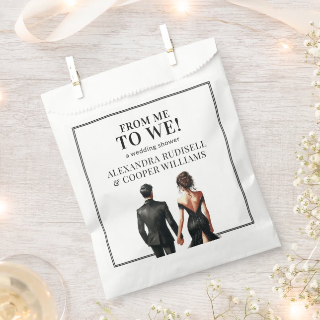 ME TO WE | Elegant Black and White Favour Bag (Clipped)