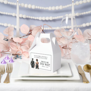 ME TO WE Elegant Black and White Favour Box