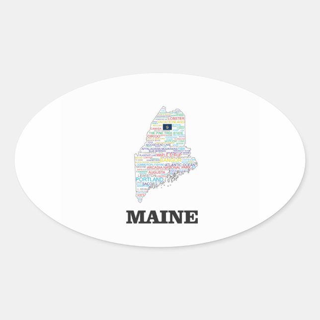 ME WORD STATE OVAL STICKER (Front)