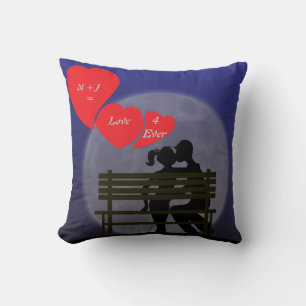 "Me + You 4 Ever" In the Moonlight Throw Pillow