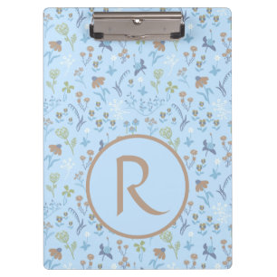 Mead Flowers Blue Monogramed Clipboard