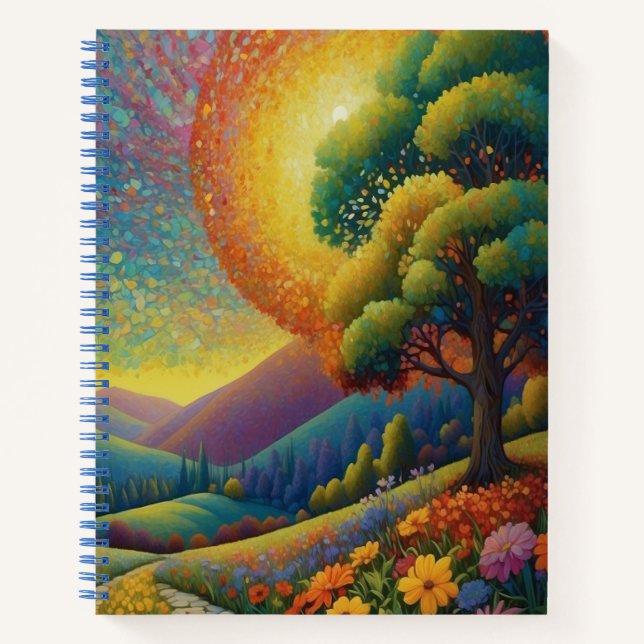 Meadow and Flowers Colourful Art Notebook (Front)