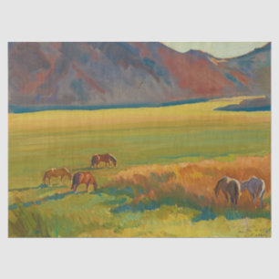 Meadow and Horses by Maynard Dixon Tissue Paper