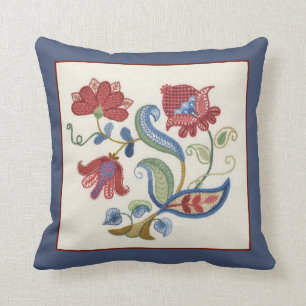 Meadow Bloom   Embroidered print pillow