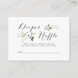 Meadow Blooms Diaper Raffle, invitation insert