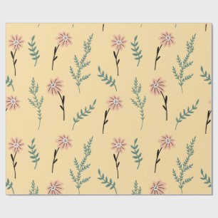 Meadow Blooms: Minimalist Botanical Pattern Wrapping Paper