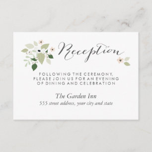 Meadow Blooms Reception Card - White