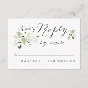Meadow Blooms RSVP Card- white Card