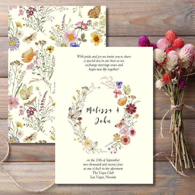 Meadow Bohemian Wildflower Wedding Invitation (Creator Uploaded)