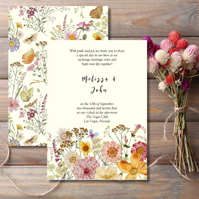 Meadow Bohemian Wildflower Wedding Invitation (Creator Uploaded)