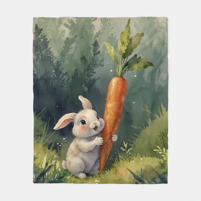 Meadow Bunny Dreams: Cosy Fleece Blanket (Front)
