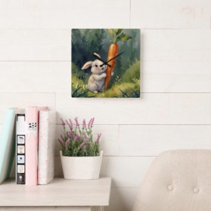 Meadow Bunny Dreams: Whimsical Clock 