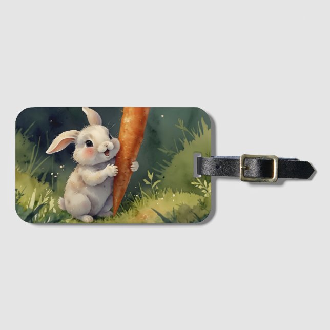 Meadow Bunny Dreams: Whimsical Luggage Tags  (Front Horizontal)