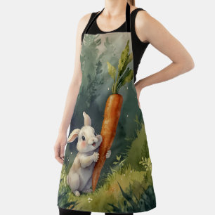 Meadow Bunny Dreams: Whimsical Print Apron 
