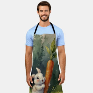 Meadow Bunny Dreams: Whimsical Print Apron 