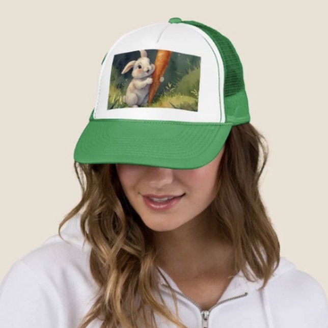 Meadow Bunny Dreams: Whimsical Trucker Hat  (Creator Uploaded)