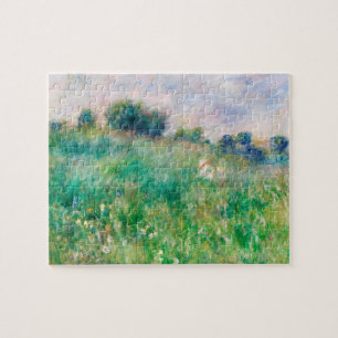 Meadow by Auguste Renoir Green Woman Child Jigsaw Puzzle