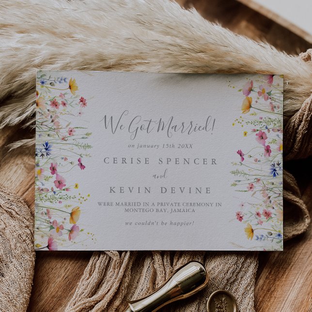 Meadow Colourful Wildflower Elopement Announcement (Creator Uploaded)