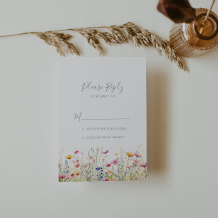 Meadow Colourful Wildflower RSVP Card