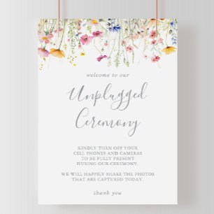 Meadow Colourful Wildflower Unplugged Ceremony Poster