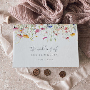  Meadow Colourful Wildflower Wedding Guest Book