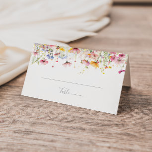 Meadow Colourful Wildflower Wedding Place Card