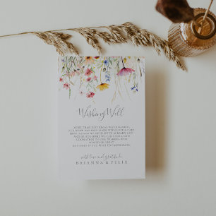 Meadow Colourful Wildflower Wedding Wishing Well Enclosure Card