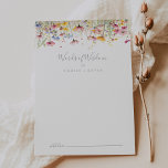 Meadow Colourful Wildflower Wedding Words of Wisdo Advice Card<br><div class="desc">This meadow colourful wildflower wedding words of wisdom advice card is perfect for a rustic wedding. The design features green, pink, blush, yellow, purple, watercolor multicolor meadow flowers. These cards are perfect for a wedding, bridal shower, baby shower, graduation party & more. Personalise the cards with the names of the...</div>