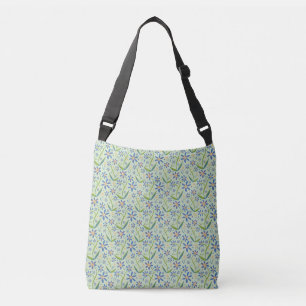 Meadow Dancing Watercolor Daisies Crossbody Bag