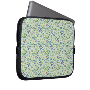 Meadow Dancing Watercolor Daisies Laptop Sleeve