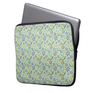 Meadow Dancing Watercolor Daisies Laptop Sleeve