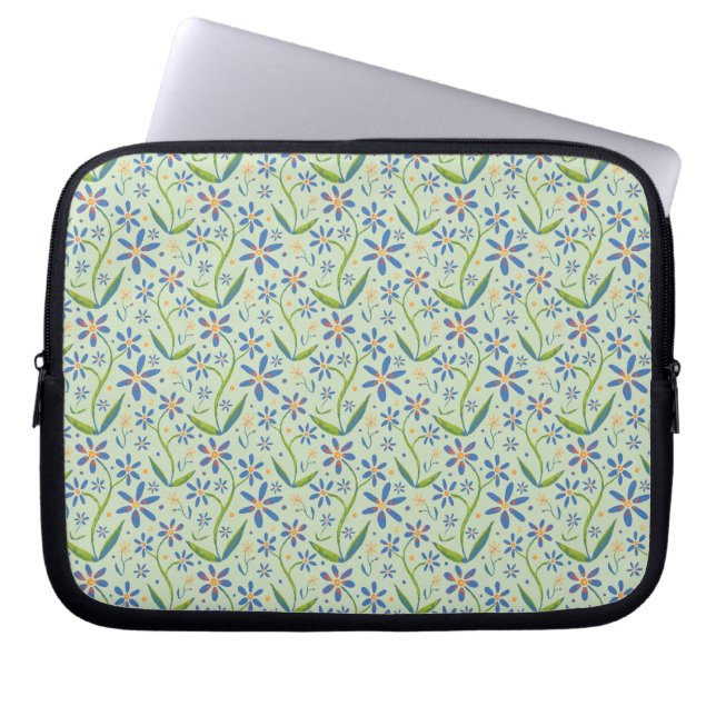 Meadow | Dancing Watercolor Daisies Laptop Sleeve (Front)
