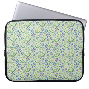 Meadow   Dancing Watercolor Daisies Laptop Sleeve
